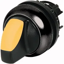 M22S-WLK-Y Selector T/Palanca iluminado 2 pos B/negro 22mm Momentáneo Amarillo