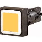 Q25DR-GE RMQ16 Botón cuadrado 25X25mm Plano B/negro 16mm Mantenido Amarillo