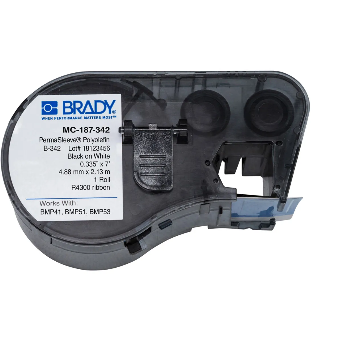 Etiqueta termocontractil 3/16″ 20-10AWG 0.335Dia in x 7L ft Negro en Blanco