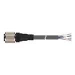 CIDH4-5 Cable oil resistant con conector hembra recto DC M12 4P 4 hilos 5mt