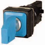Q18S3-BL Selector cuadrado 18X18mm con Llave 3pos 16mm Momentáneo -0- Azul