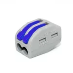 Conector rápido con palancas 2 polos 0.08-4mm² 28-12AWG 32A 450VCA Gris 20pzs