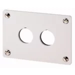 M22-E2 Placa empotrable de aluminio 2 orificio 105HX72Wmm color Gris