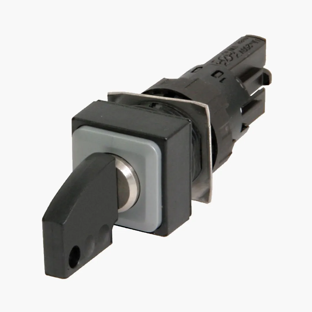 Q18S3R-A4 Selector 18X18mm con Llave 3pos 16mm Mantenido/Momentáneo -I-0- Negro