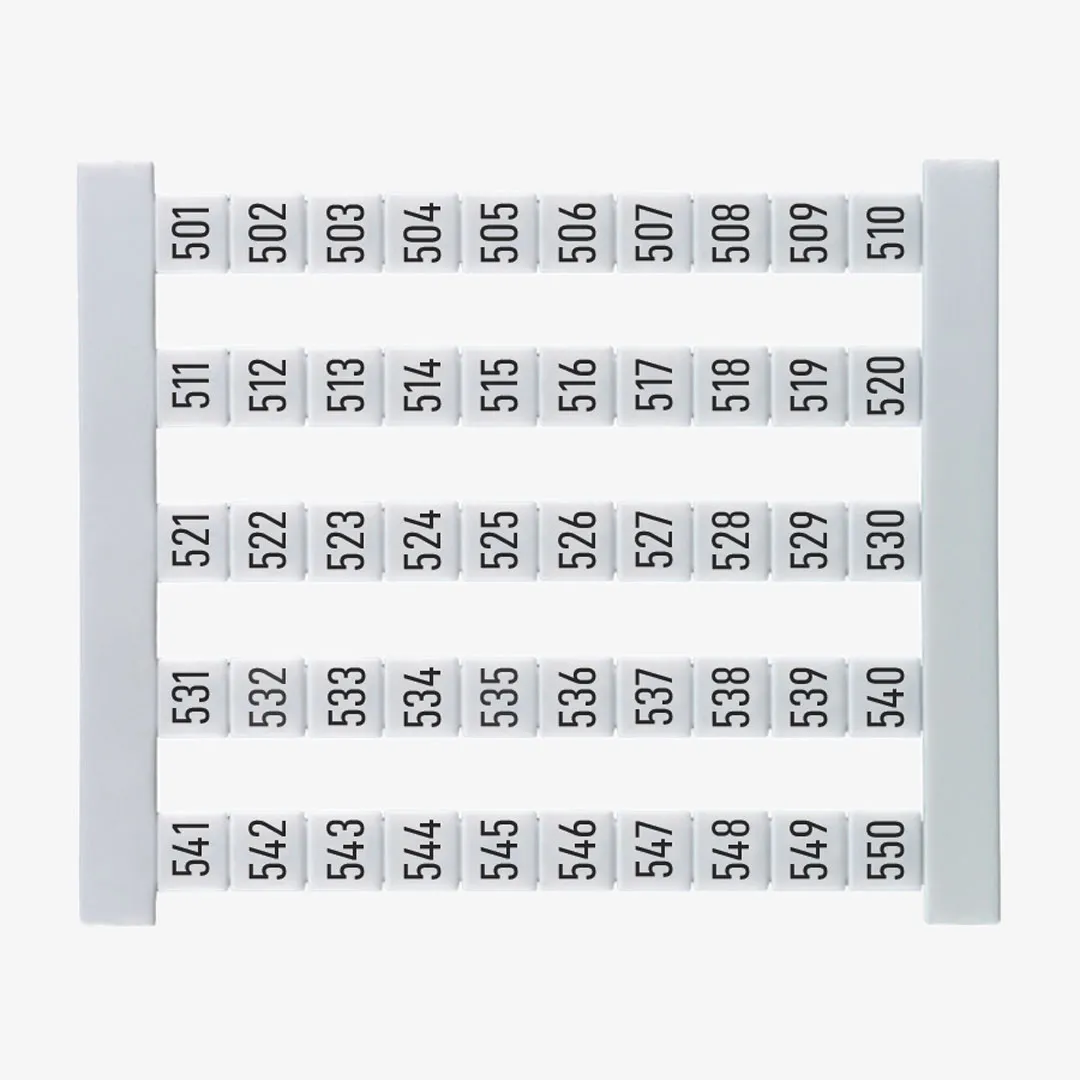 DEK 5 FS 501-550 Etiquetas para clema 5Hx5Wmm 501-550 Vertical 50Pz