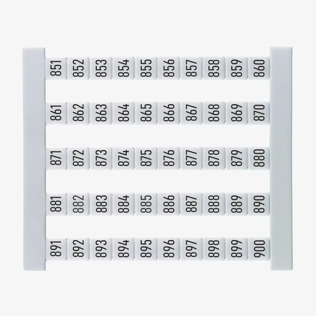 DEK 5 FS 851-900 Etiquetas para clema 5Hx5Wmm 851-900 Vertical 50Pz
