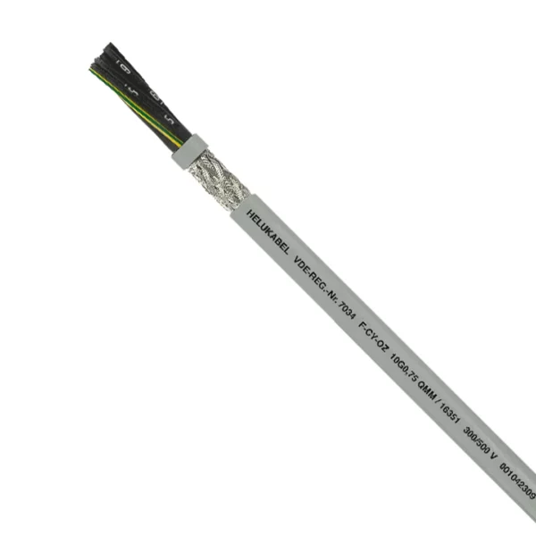 F-CY-JZ Cable blindado con malla 3×10, 80°C 500v, cobre, PVC/Gris negro num