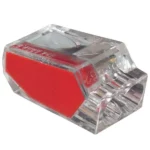 Conector rápido push in 2 polos 1-2.5mm² 16-14AWG 25A 450VCA Transparente
