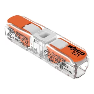 Conector rapido con palancas 1 polo 0.08-4mm2 24-12AWG 20A 600VCA Transparente