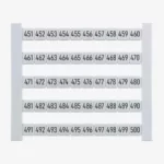 DEK 5 FW 451-500 Etiquetas para clema 5Hx5Wmm 451-500 Horizontal 50Pz