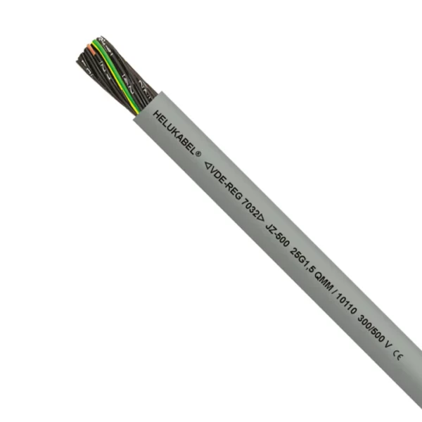 JZ-500 Cable control 3×14, 80°C, cobre, PVC/Gris, negro con num, 500v
