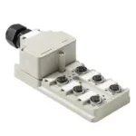 SAI-6-M 4P M12 Distribuidor pasivo LED con 6 sockets M12 4P Capota IP68