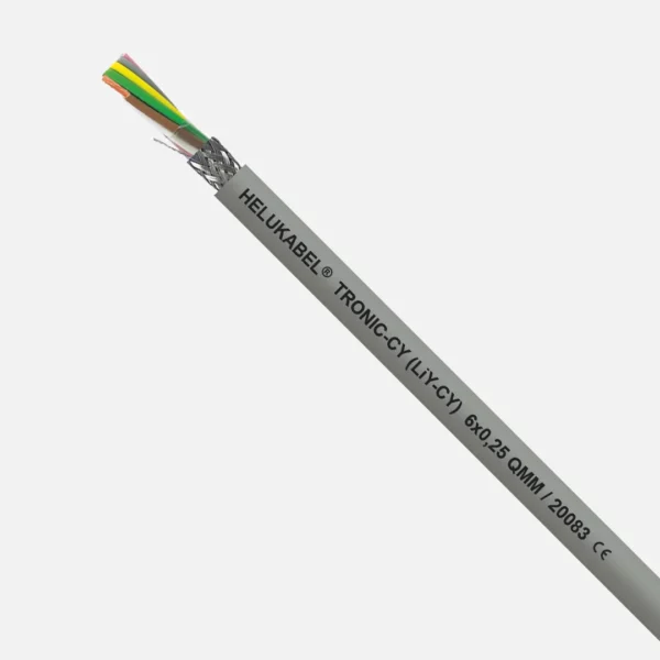 TRONIC-CY(LiY-CY) Cable blindado con malla 2×22, 80°C 300v,cobre,PVC/G cód. col.