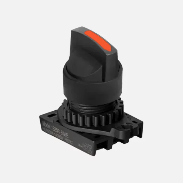 S2SR-S1R Selector tipo palanca corta 2 posiciones 22mm momentáneo rojo