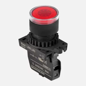 L2RR-L3RD Luz piloto tipo saliente redondo plano 22mm rojo 12-24VUC