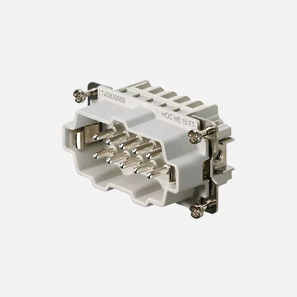 HDC HE 10 MT Inserto macho Conexión directa 10P+PE 16A 500V Grupo 4