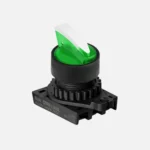S2SRN-L1G Selector de palanca corta iluminado 2 posiciones 22mm momentáneo verde