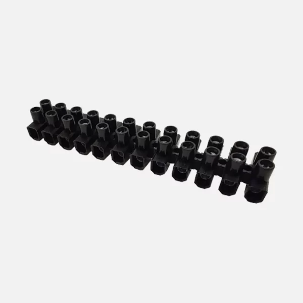 Regleta de conexión atornillada 12 polos 16mm² 10-6AWG 76A 750VCA Negro