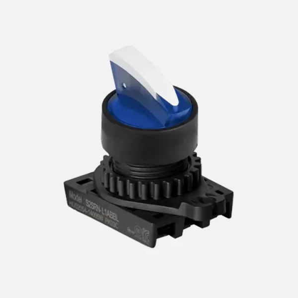 S2SRN-L1B Selector de palanca corta iluminado 2 posiciones 22mm momentáneo azul