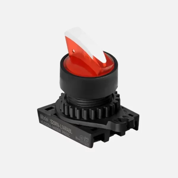 S2SRN-L1R Selector de palanca corta iluminado 2 posiciones 22mm momentáneo rojo