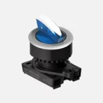 S3SFN-L5B Selector tipo palanca corta iluminado 3 posiciones 30mm momentáneo azu
