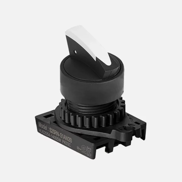 S2SR-S8W Selector tipo maneta larga 3 posiciones 22mm mantenido blanco 2NA