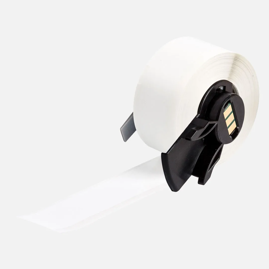 Etiqueta continua de vinilo 1W in x 50L ft Negro en Blanco