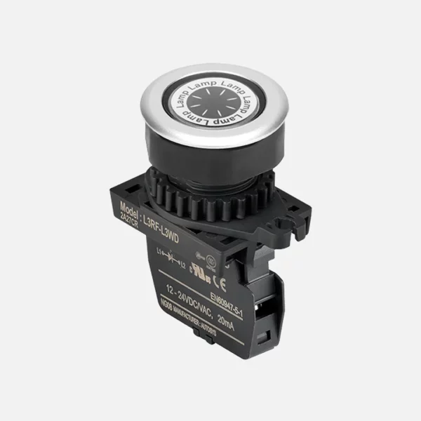 L3RF-L3WL Luz piloto tipo rasante redondo plano 30mm blanco 110-220VAC