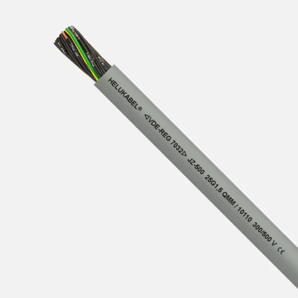 JZ-500 Cable control 10×20, 80°C, cobre, PVC/Gris, negro con num, 500v