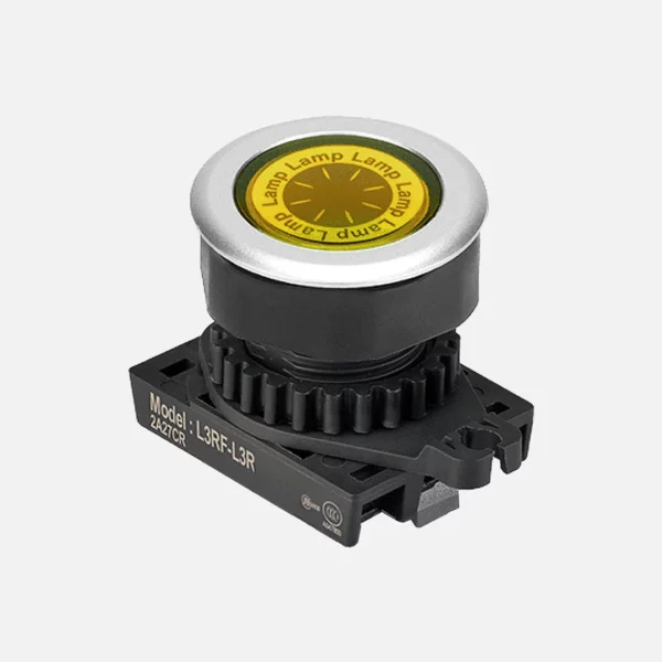 L3RF-L3Y Cabezal de luz piloto tipo rasante redondo plano 30mm amarillo