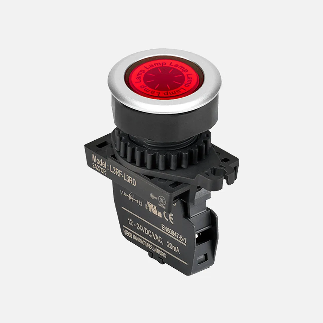 L3RF-L3BLM Luz piloto tipo rasante redondo plano 30mm azul 110-220VAC