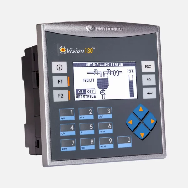 PLC+HMI 2.4” LCD STN 128x64px 10DI (3xHSC), 2D/AI 6DO (Relé), 2DI (2xPWM)