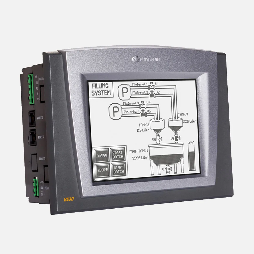 PLC+HMI 5.7” LCD FSTN 320x240px + teclado virtual No incluye I/O 12/24VCD