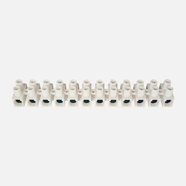 Regletas de conexión atornillada 12 polos 4-10mm² 12-8AWG 57A 500VCA Blanco