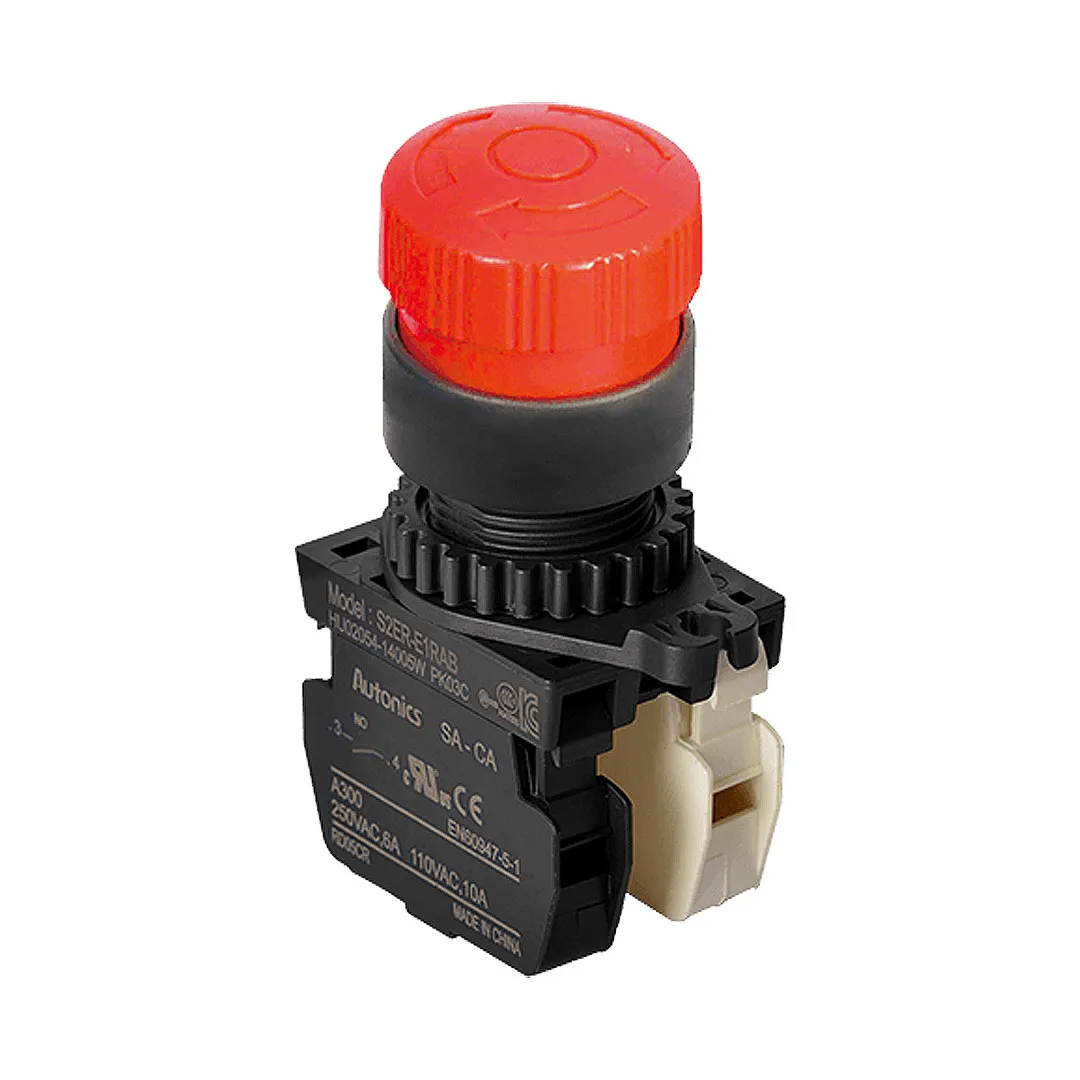 S2ER-E2RAB Paro emergencia cabezal corto D30 22mm girar para liberar 1NA+1NC