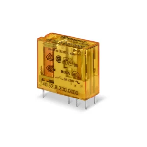 Relevador para circuito impreso 8 pines 120VAC 2CO 2NA2NC AgNi+Au 8A 250V