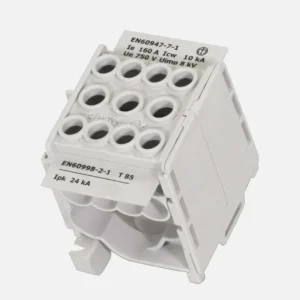 Bloque de distribución unipolar de 11 puntos de conexión 160A 750VCA