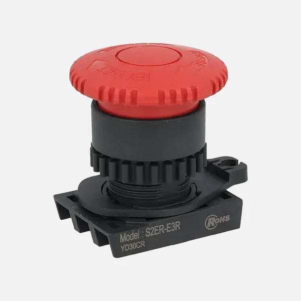 S2ER-E3R Botón paro emergencia cabezal corto D40 22mm girar para liberar