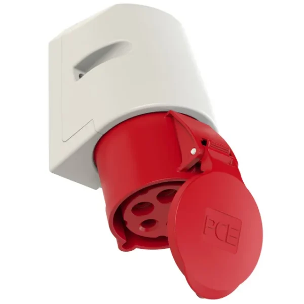 3326 Base mural 3P+N+T 6H 32A 400V IP44 Rojo