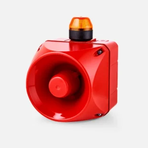 ADM Sirena cuadrada multiton 32T 132mm 113dB+Luz fija 110-120VCA Ámbar