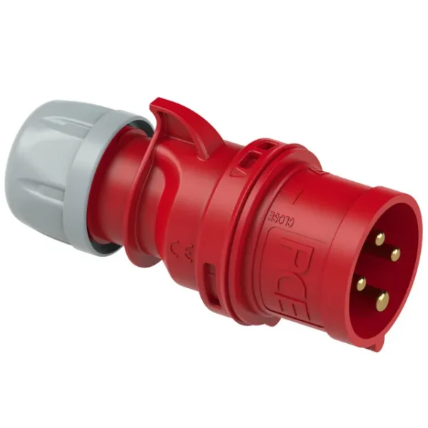 3105 Clavija aerea 3P+T 6H 32A 440V IP44 Rojo