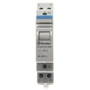 Relevador auxiliar modular 12VCD 1NA+1NC AgSn02 20A 250VCA IP20