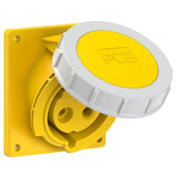 1804 Base empotrar 2P+T 4H 32A 110V IP67 Amarillo