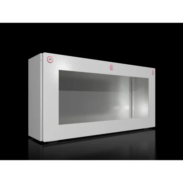 KX Caja mural Bus 300Hx600Wx155Dmm ventana d/policarbo. IP65 RAL7035 Sin placa