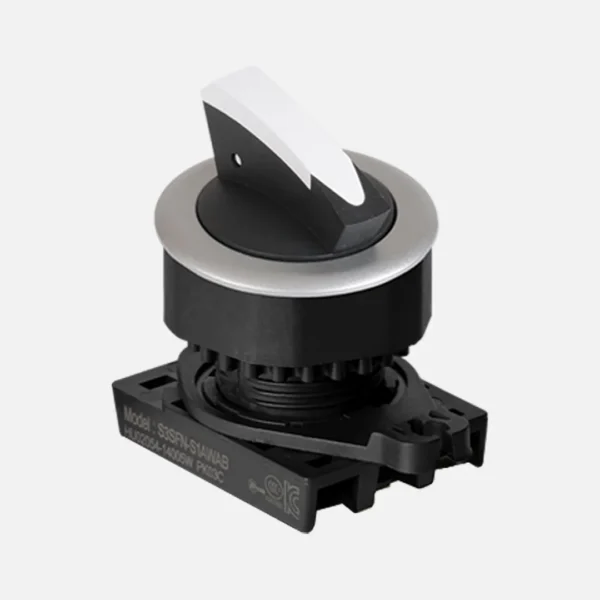 S3SF-S1W Selector tipo palanca corta 2 posiciones 30mm momentaneo blanco