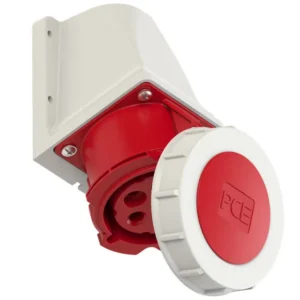 3826 Base mural 3P+N+T 6H 32A 400V IP67 Rojo