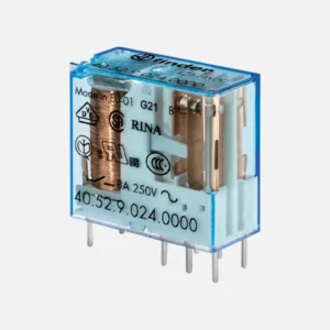 Relevador para circuito impreso 8 pines 24VCD 2CO 2NA2NC AgNi 8A 250V