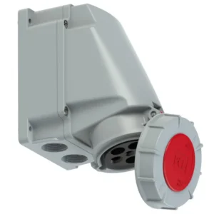 3873 Base mural 3P+N+T 6H 63A 400V IP67 Rojo