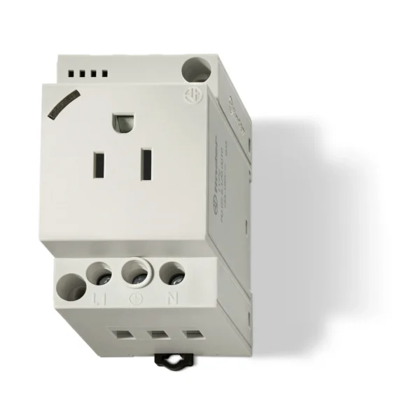 Tomacorriente tipo americano 15A 125VCA RAL7032 Montaje Riel DIN