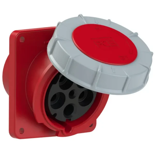 3856 Base empotrar 3P+N+T 6H 125A 400V IP67 Rojo